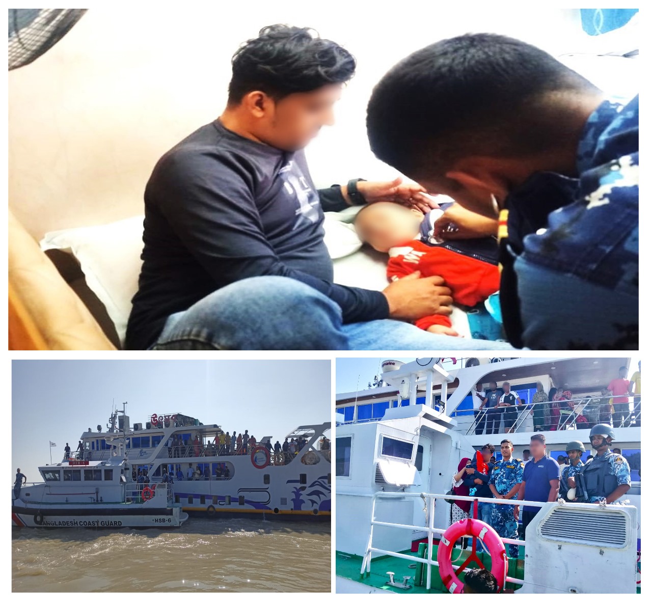 কোস্টগার্ডের তড়িৎ ব্যবস্থা বেচেঁ গেলন পর্যটক জাহাজের অসুস্থ শিশুটি