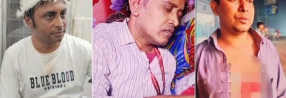 নরসিংদীতে সাংবাদিকদের ওপর হামলা, আহত ১০