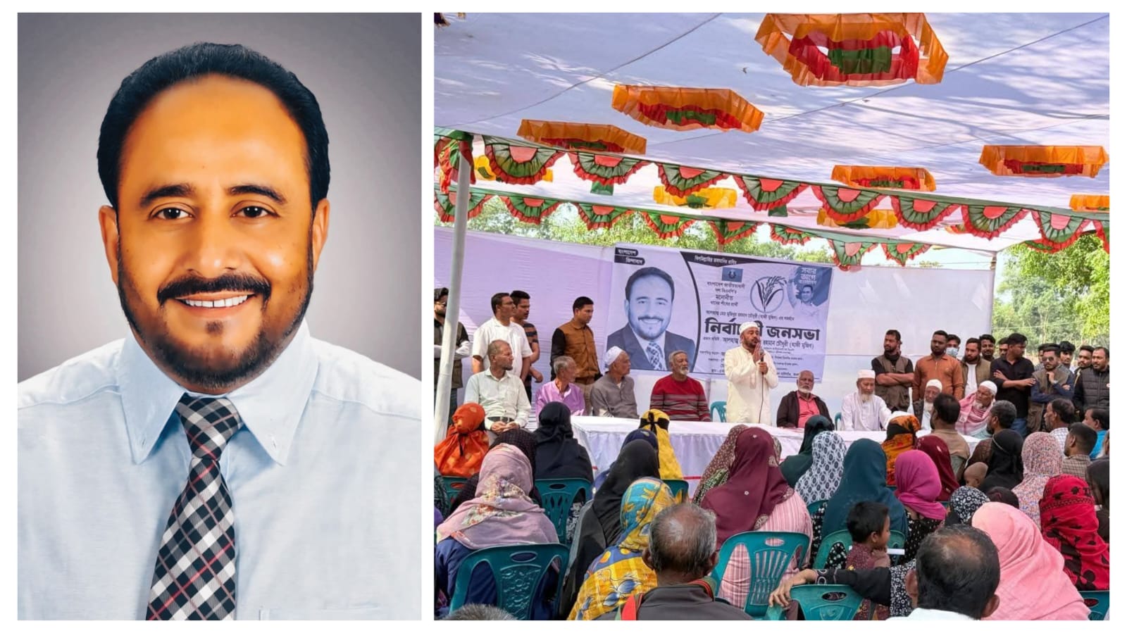 ভোটারদের দ্বারে দ্বারে নির্বাচনী প্রচারণায় : হাজী মুজিব