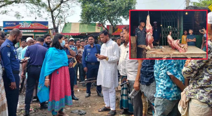 সিলেটে মৃত গরুর মাংস বিক্রি দোকান সিলগালা