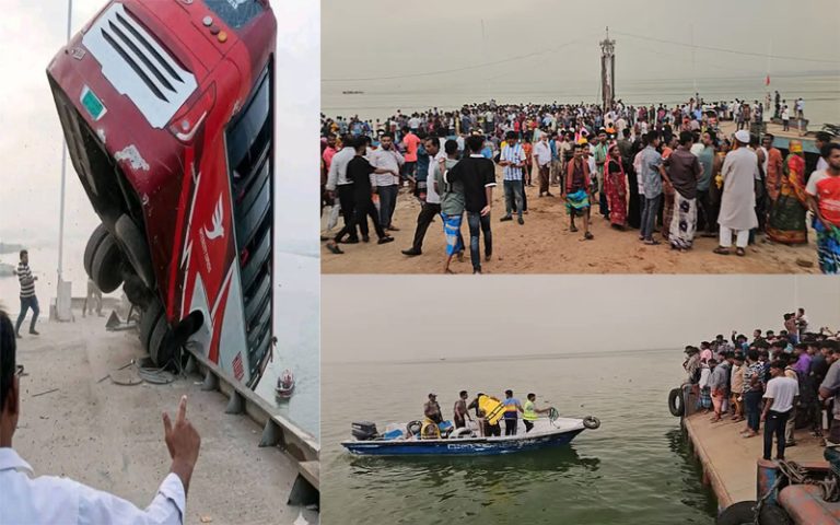 পদ্মায় বাসডুবি: ৪০ সিটের বাসটিতে যাত্রী ছিলেন ৫০ জন