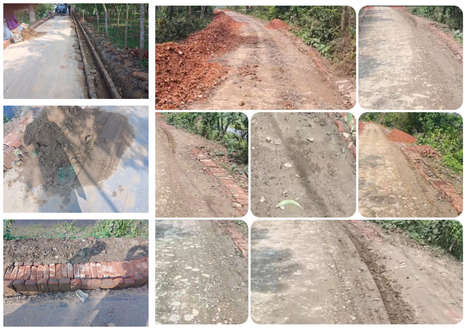 রাজনগরে সড়ক সংস্কারে হরিলুট : বালুর বদলে মাটি