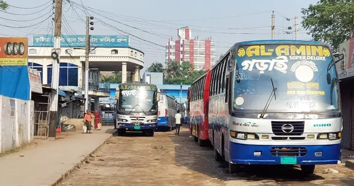 কুষ্টিয়ায় ৩২ ঘণ্টা পর পরিবহন শ্রমিকদের কর্মবিরতি প্রত্যাহার