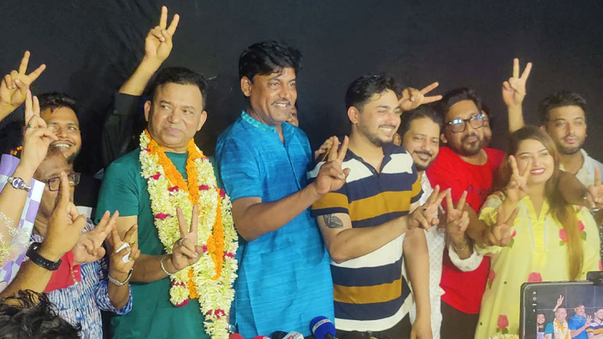 চলচ্চিত্র শিল্পী সমিতির সভাপতি শিবা সানু, সম্পাদক জয় চৌধুরী