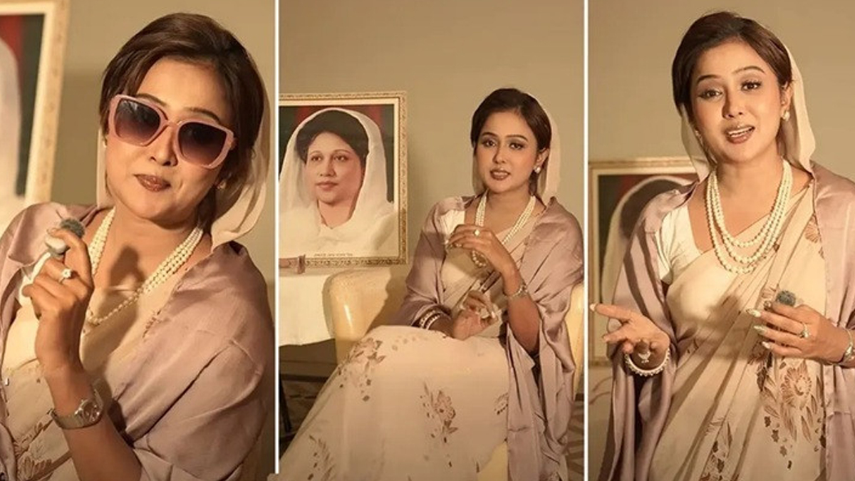 বেগম খালেদা জিয়ার সাজে রুকাইয়া জাহান চমক