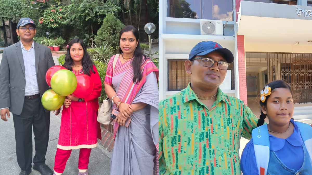 কুড়িগ্রামের অনুশ্রী রায় চমক দেখিয়ে প্রধানমন্ত্রীর কাছ থেকে উপহার পেল হারমোনিয়াম