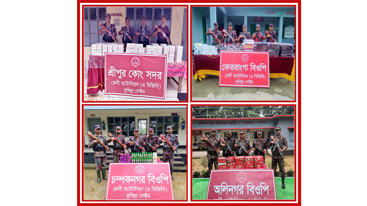 ফেনীতে বিজিবির অভিযানে ৫৫ লাখ টাকার ভারতীয় পণ্য জব্দ