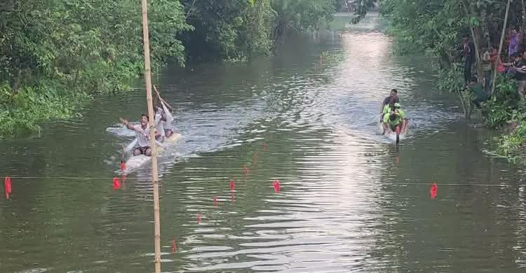 কুষ্টিয়ায় কলাগাছের ভেলা বাইচ প্রতিযোগিতা, পুরস্কার ছাগল-মোরগ