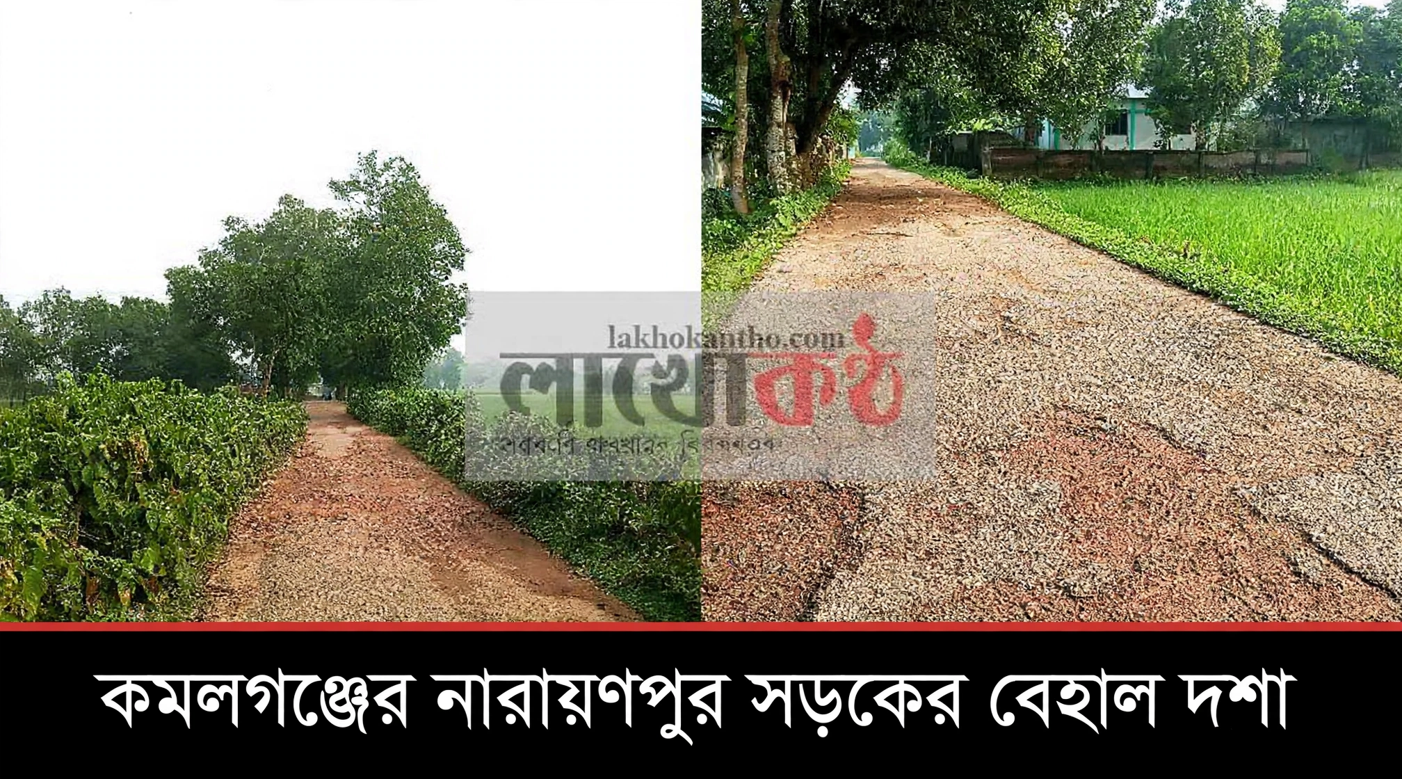 কমলগঞ্জ-নারায়ণপুর সড়কের বেহাল দশা : চরম ভোগান্তিতে হাজারো মানুষ